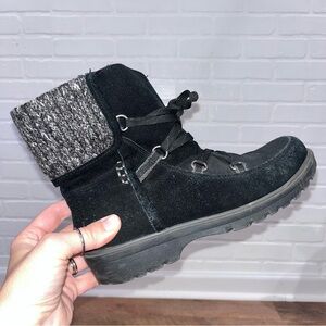 BareTraps Leather Fur-Lined Lace-Up Boots